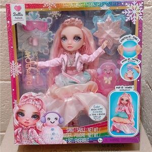 New/ Rainbow High Winter Wonderland Bella - Pink 11” Doll with Magic Snow Hidden